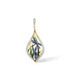 Santuzza 14K Gold Plating Dragonfly Pendant Cubic Zirconia Enamel Grass