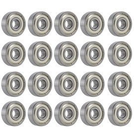 20Pcs 608ZZ Deep Groove Ball Bearings, ID 8mm x OD 22mm x Width 7mm, Double Sealed, 608 ZZ Pre-Lubricated Bearing, for Skateboard, Roller Skate, Electrical Instrument Equipment