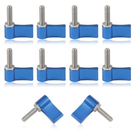 SPEEDWOX 10 Pcs M5 17mm Screw with Handle Thumb Lever Screw Rotating Knob (Blue)