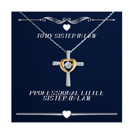Motivational Sister in law Cross Dancing Necklace, Professional Little, Perfect Gifts for Sister from Sister, Birthday Gifts, Cool sister in law gifts, Unique sister in law gifts, Best sister in law