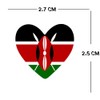 Set of 4 x Kenya Flag Heart Iron on Transfer