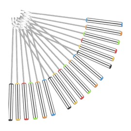 Fenteer 18 Pieces Stainless Steel Fondue Forks Hot Pot Forks Cheese Fondue Utensils for Steaks Hot Dogs Outdoor Supplies Accessories