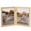 Axeman 8x10 Double Picture Frame - Solid Oak Wood Vertical
