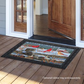 Briarwood Lane Birds of Winter Cardinals Doormat Snowy Indoor/Outdoor 30" x 18"