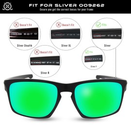 SOLODAD Replacement Lenses for Oakley Sliver OO9262 Sunglasses-Emerald Green Polarized