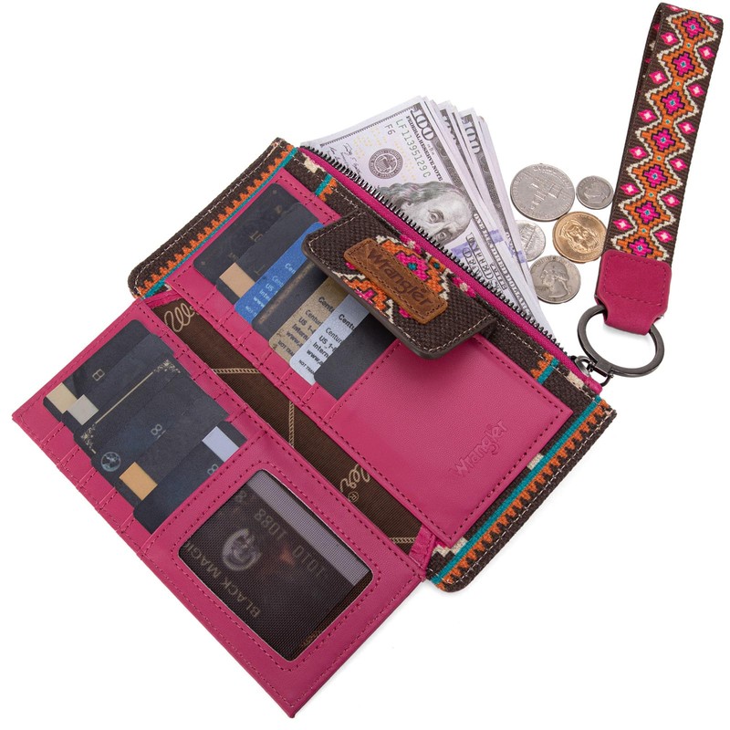 Wrangler Clutch Purse for Women Aztec Print Wristlet Wallet Credit