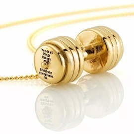 Shields of Strength Women's Gold Stainless Steel Mini Stack Plate Necklace-Phil 4:13