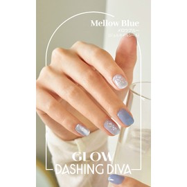 Dashing Diva WMA007KJ Nail Tip, Nail Seal, Gel Nail Seal, Color Gel, False Nail Seal, Hand, Glow, Gloss, Blue Type, Blue