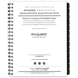 AT-A-GLANCE 2026 Weekly Monthly Refill for 70-NX81, 8-1/4" x 11", Large, Executive (709111026)