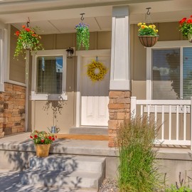 CQ Garden Ceiling Hooks for Hanging Plants, Plant Hangers Outdoor Indoor, Metal Iron Wall Hooks for Hanging Plant Pots, Bird Feeder, Wind Chime, Hanging Basket Hooks for Home Decor(2 Pack)