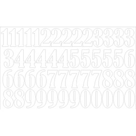 ShirtInStyle selbsklebende Aufkleber Zahlen, 15cm hoch, 50 Stück, Haustür, Mülltone, Basteln, Boote, Nummern, Kennzeichen, KFZ, Türen, Spint, Umkleide, Hausnummer, Bootsnummer, weiss