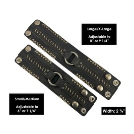 Anthology Gear Leather Cuff Bracelet Full Grain Metal Rock Punk Biker Wide Wristband Adjustable For Men and Women (Aged Steel, Large/X-Large)