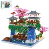 SAMYBLOCKS 3600PCS Micro Mini Blocks Peach Blossom Pond Bonsai Tree