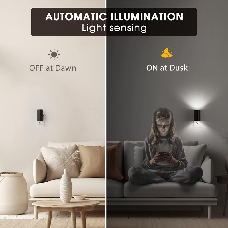 Briignite Night Lights Plug into Wall, Modern LED Night Light