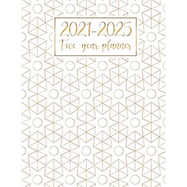 Five Year Planner Monthly Calendar: 5 year planner monthly calendar with holidays 60 Months organizer Schedule | geometric five year planner monthly ... cover agenda with goals for men and women