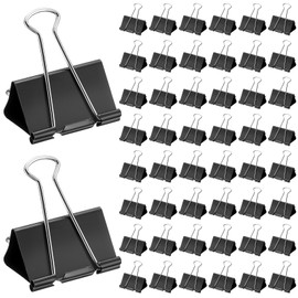 Humyoun 80 Pack Extra Large Binder Clips 2.4 Inch Jumbo Binder Clips Black Big Paper Clamps for Office and Home Supplies
