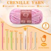 LUNARM Chenille Yarn for Crocheting Knitting, 3 Skein 263 Yard
