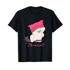 Fluffy Kitten Pussyhat Resist Persist Womens March T-Shirt T-Shirt