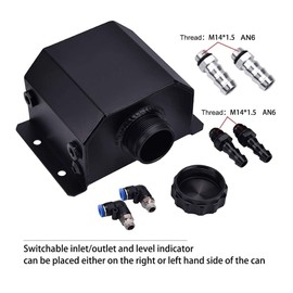 EVIL ENERGY Overflow Tank,Coolant Radiator Tank,Reservoir Expansion,Universal 1L Aluminum Black