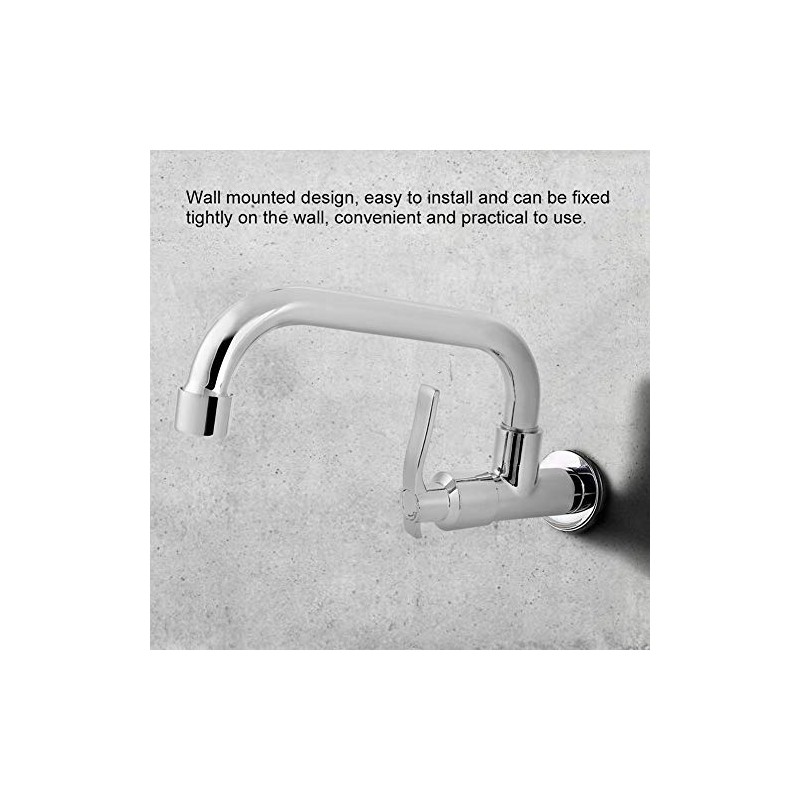 TOPINCN Kitchen Faucet, Wall Mounted Single Cold Water Tap Single