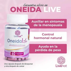 Oneida Livenat Control Hormonal Peso Menopausia Isoflavonas Sabor Sin Sabor