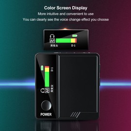 New Version Mini Voice Changer Without Driver Installation, 11 Sound Effects Portable Voice Disguiser, Built in Mic Sound Card with Color Display for Live Streaming,