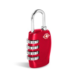 CFMOUR TSA Suitcase Locks - 1, 2, 3, 4, 5, 6 Pack 4-Dial Security Travel Combination Padlock for Suitcases Luggage Case Bag Code Lock - Red (Pack of 1)