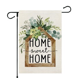AACORS Eucalyptus Garden Flag 12×18 Inchl Floral Home Sweet Home Decorative Double Sided Holiday Farmhouse Seasonal Outside Decor for Yard AG031