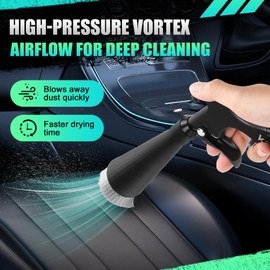 Kaitnax Air Blow Gun Car Interior Cleaning Gun High Pressure Car Detailing Cleaning Tool with Nozzle and Auto Detailing Dusting Brush for Quickly Blasts Dirt and Dust from Surface