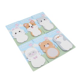 MINGSEECESS 6 Packs Cute Animal Cartoon Sticky Notes Self-Stick Memo Pad Sets for Pet Lovers Women Girls