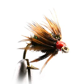 Tenkara Fishing Flies Various Kebari Styles and Hook Sizes - Pack of 6 (Peacock and Pheasant Nymph Hook #12)