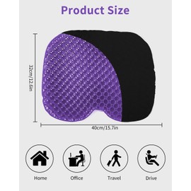 Gel Cushion Seat Cushion, Bedsore Seat Cushion, Breathable with Non-Slip Cover, Seat Cushion, Orthopaedic, Office Chair, Gel Cushion, Orthopaedic Upgraded for Office Chair, Wheelchair, Car, Home