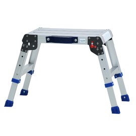 Loyoda Folding Step Stool for Adults, Aluminum Work Platform Adjustable Height, Lightweight and Durable Portable Outdoor Aluminum Step Stool, Maximum Load Capacity of 440 Pounds.