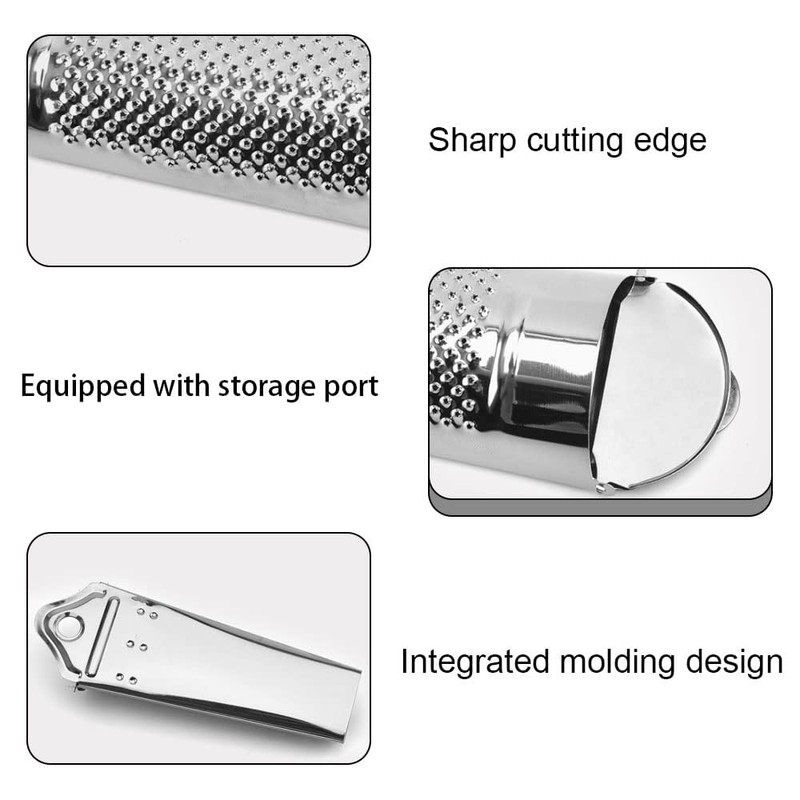 Yeenano Nutmeg Grater,Stainless Steel Garlic Grater,Grater with Container,Cheese Graters Multi