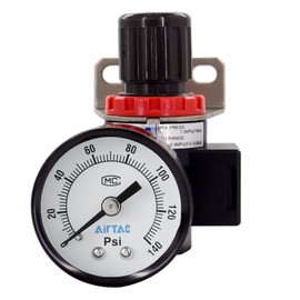Air Compressor Pressure Regulator Airtac BR4000 1/2'' NPT with Bracket and Gauge 0-140 PSI Adjustable
