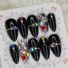 Color Full Stone Handmade Nail Tips - Square S /