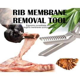 Premium Stainless Steel Rib Peeler and Prep Tool - Easily peels perfectly grilled ribs - Heavy-duty grip precision edgefor professional results - A must-have accessory for grill masters BBQ essentials