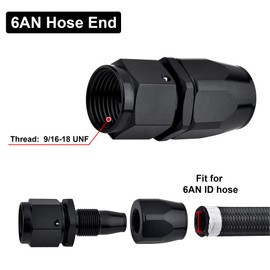 EVIL ENERGY 6AN Hose End Fitting Kit Straight 45 90 180 Degree with AN6 Male to Male Coupler & 6AN Hose Separator Clamp for CPE Braided Hose