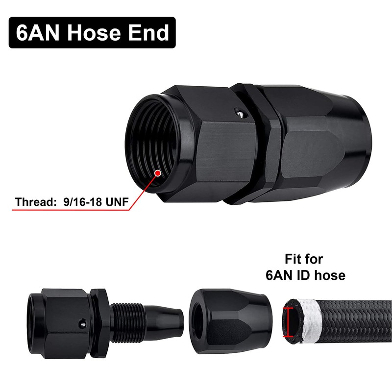 EVIL ENERGY 6AN Hose End Fitting Kit Straight 45 90