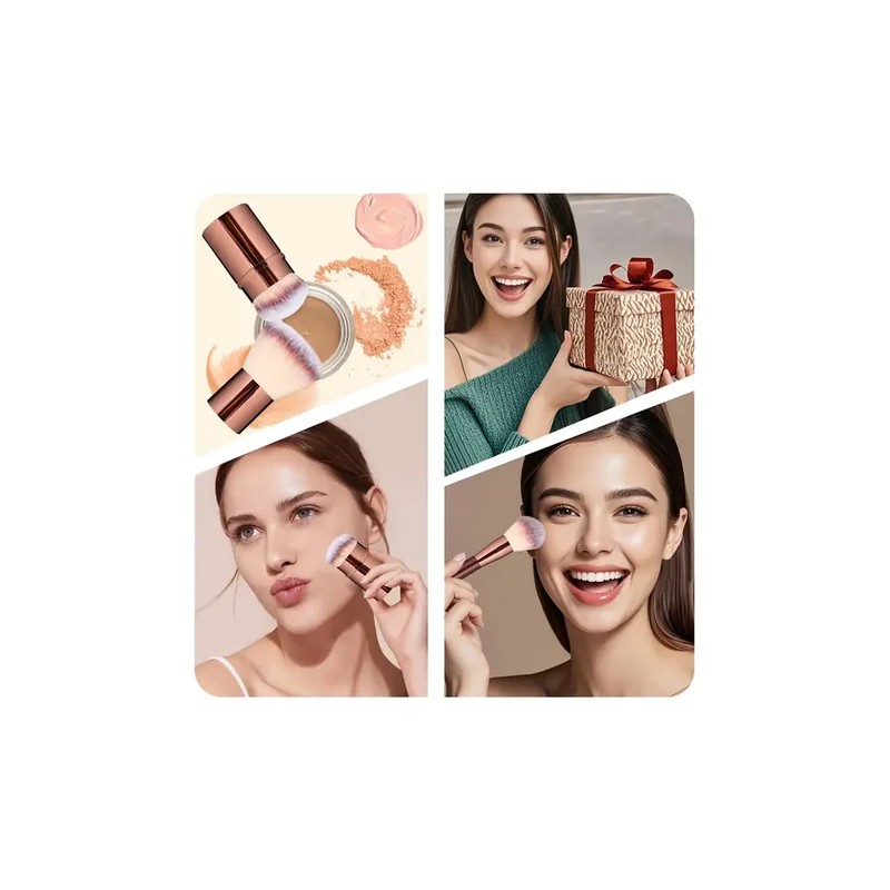 Set 7 Brochas Maquillaje Profesional Alto Nivel Color Marrón