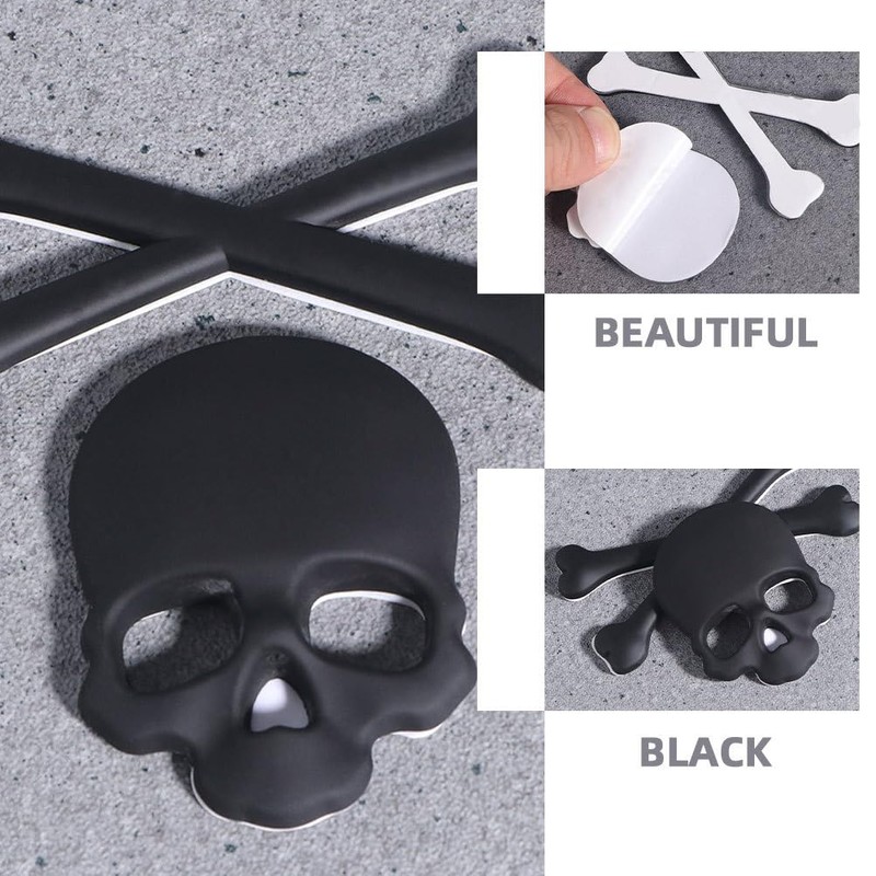 PRETYZOOM 4 Pieces Skull Emblem Stickers Skull Stickers Skull Stickers
