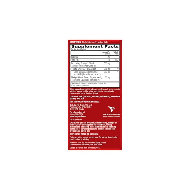 Megared Omega-3 Krill Oil Total Body + Refresh Softgels, Megared,