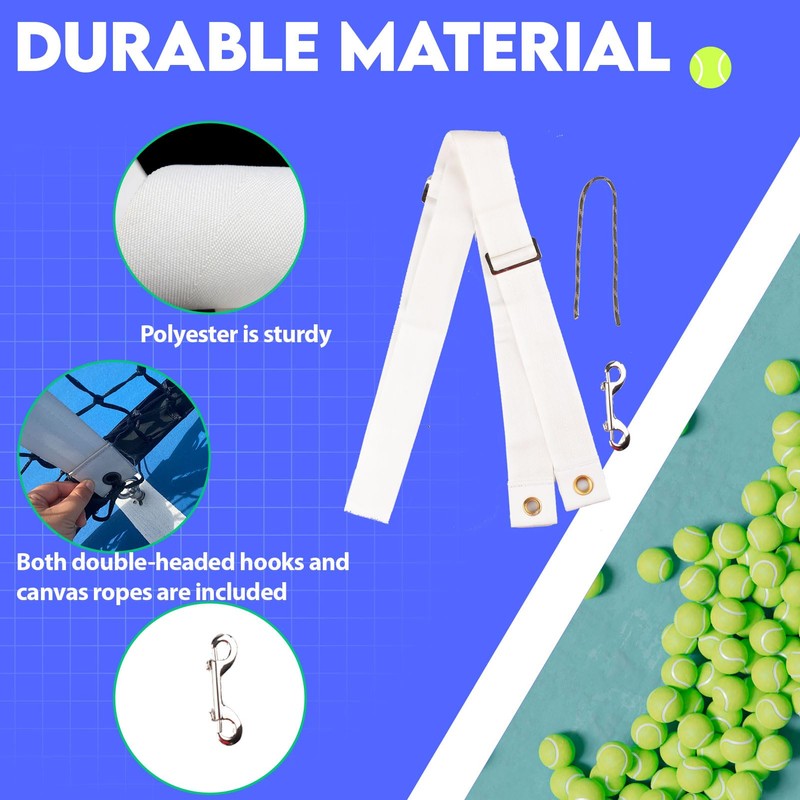 Tennis Net Center Straps Heavy Duty,Pickleball Lines Premium Polyester Fiber