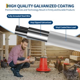 Hardware Cloth 1/2 Inch - 36in x 50ft Heavy Duty Galvanized Chicken Wire Mesh Roll, Hot-Dipped After Welding for Chicken Coop, Rabbit Cages & Garden Fencing – Poultry Netting & Chicken Wire Fencing