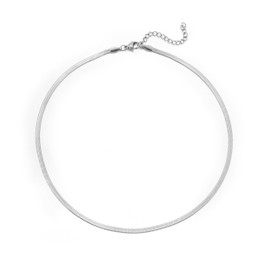 HSWYFCJY Gold Flat Wide Necklace for Girls Snake Chain Necklace for Women Herringbone Link Necklace Snake Choker Jewelry Gift for Women Girls Y2K Jewelry (16inch+2inch, Width 0.12inch Silver)