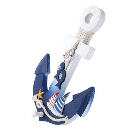 Maritime Decoration, Wooden Anchor Vintage Decoration, Maritime Wall Hook, Wall Art Made of Mediterranean Wood, for Hanging a Decorative Ornament Stand, Wall Mounted (11.0 x 0.5 x 7.7 inches)