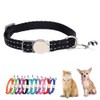 Black Breakaway Dog Collar with Bell, Reflective Puppy Collar Safety