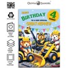 Great Nephew Kids 4th Birthday Card - Doggy Digger Crane