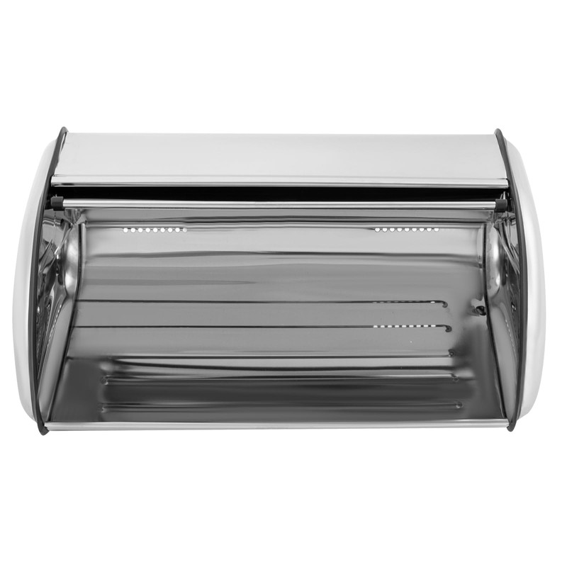 DYNAMI Stainless Steel Bread Box with Roll Up Lid, Large