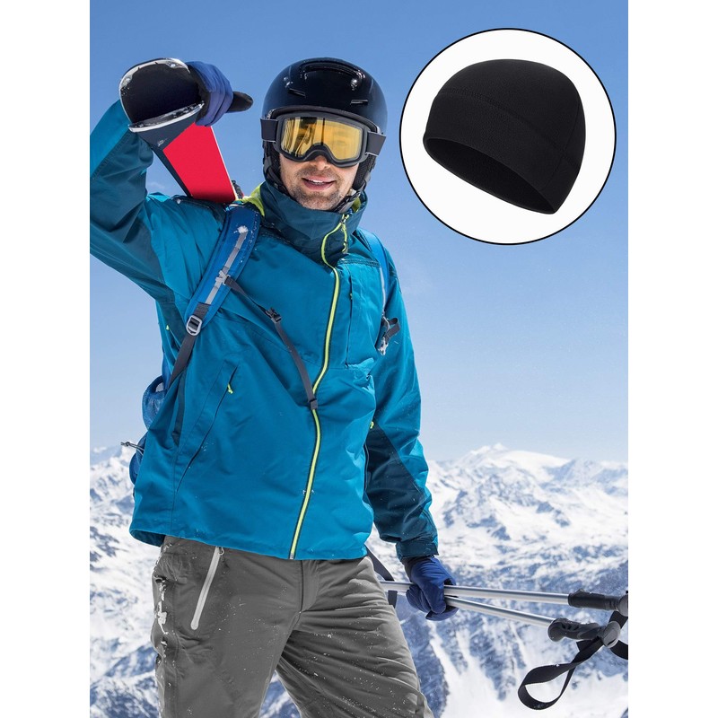 SATINIOR 4 Pieces Cotton Skull Caps for Men Women Fleece